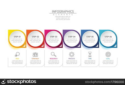 Vector illustration, infographics design, template, marketing, information, with 6 options or steps