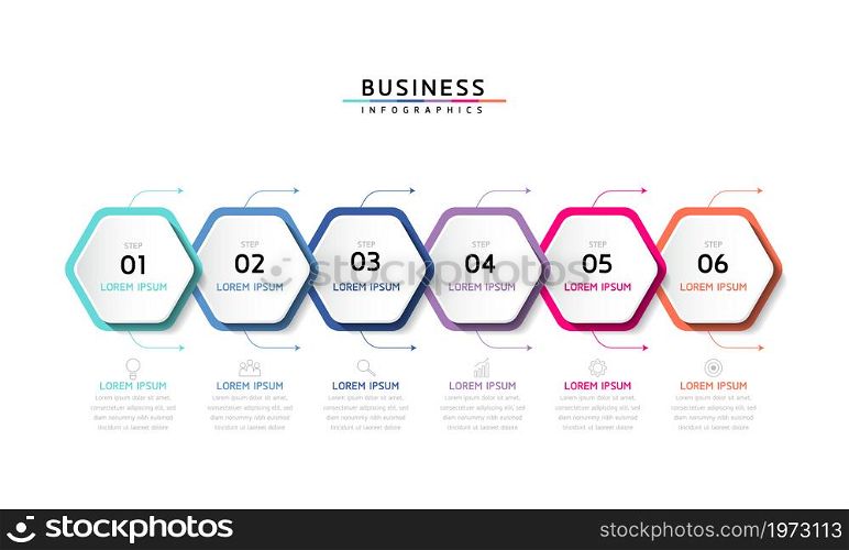 Vector illustration, infographics design, template, marketing, information, with 6 options or steps