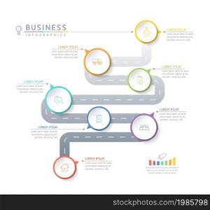 Vector illustration, infographics design, template, marketing, information, with 7 options or steps