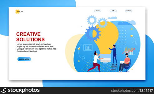 Vector Illustration Inscription Creative Solution. Storage and Accumulation Ideas. Ability to Change Point View is Possible Every Day. People are Working on Developing Creative Solution to Problem.