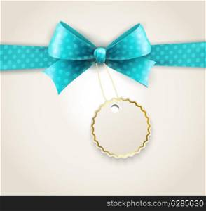 Vector illustration isolated polka dots bow for greeting card