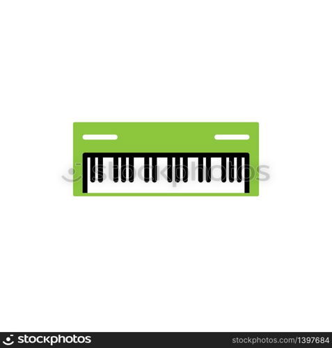 Vector illustration, keyboard ( synthesizer ) icon. Flat design template