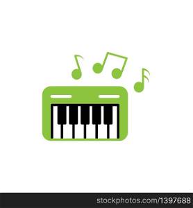 Vector illustration, keyboard ( synthesizer ) icon. Flat design template