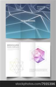 Vector illustration layouts. Modern creative covers design templates for trifold brochure or flyer. 3d polygonal geometric modern design abstract background. Science or technology vector illustration. Vector illustration layouts. Modern creative covers design templates for trifold brochure or flyer. 3d polygonal geometric modern design abstract background. Science or technology vector illustration.
