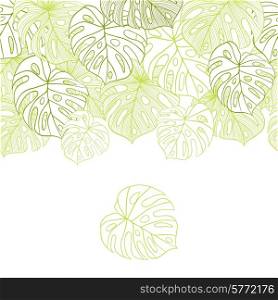 Vector illustration leaves of palm tree. Seamless pattern.. Vector illustration leaves of palm tree.