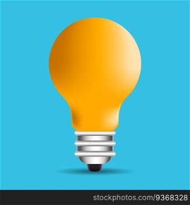 Vector illustration. Light bulb with rays shine. Energy and idea symbol. Decoration for greeting cards, patches, prints for clothes, badges, posters