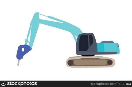 Vector illustration machine for drilling holes isolated on white background
