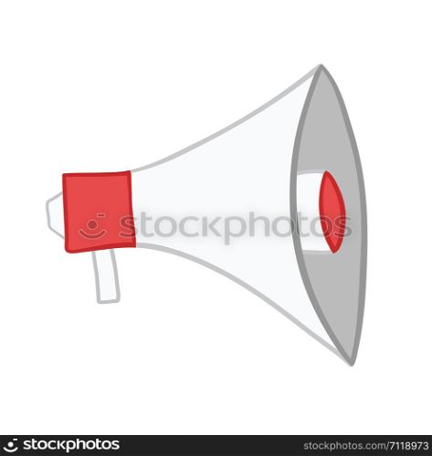 Vector illustration megaphone. Hand drawn. Colored outlines.