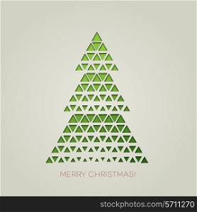 Vector illustration Merry Christmas card tree decoration. EPS10
