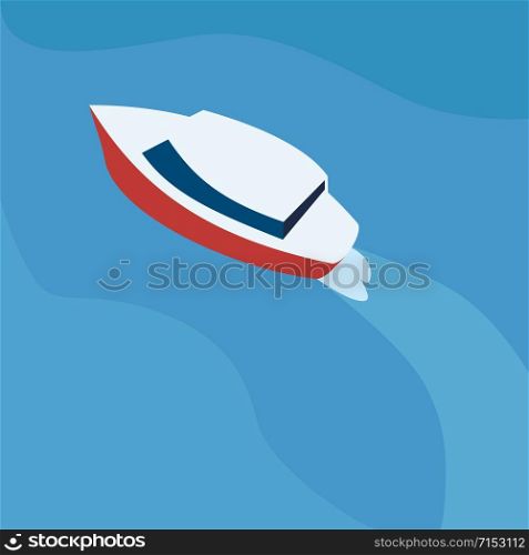 Vector illustration motorboat in flat design