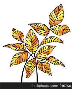 Vector illustration Natural background with colorful leaves. Decoration of leaves. Decoration of leaves