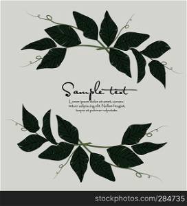 Vector illustration Natural background with green leaves. Fresh green leaves. Natural background with leaves