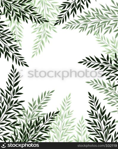 Vector illustration Natural background with green leaves. Fresh green leaves. Natural background with leaves