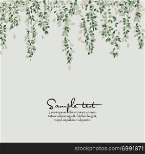 Vector illustration Natural background with green leaves. Natural background with leaves