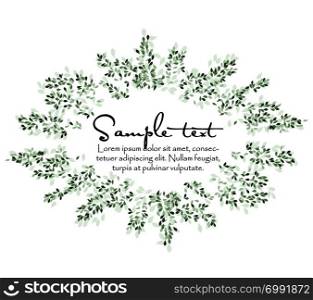 Vector illustration Natural background with green leaves. Natural background with leaves