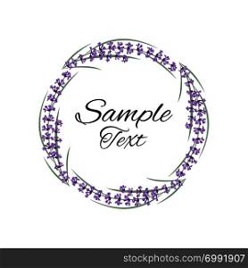 Vector illustration natural frame with purple lavender. Natural frame with lavender