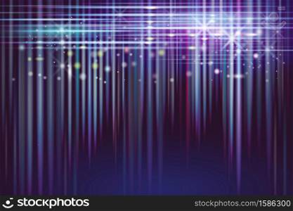 Vector illustration network and light energy on blue sky of cyberspace.Abstract texture of cyber and imagination to time machine in the future.Abstract space background with line and colorful light.