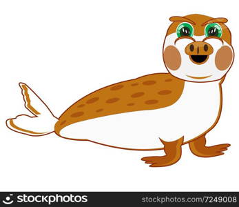 Vector illustration north animal seal on white background. Cartoon seal on white background is insulated