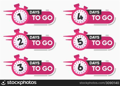 Vector Illustration Number of Days to go with watch Badge for Sale, Promotion or Retail. Vector Illustration Number of Days to go with watch Badge for Sale, Promotion