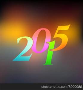 Vector illustration of 2015 on blured light background
