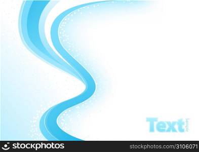 Vector illustration of a beautiful blue curved lined art background with conceptual snow flakes and celebration theme.