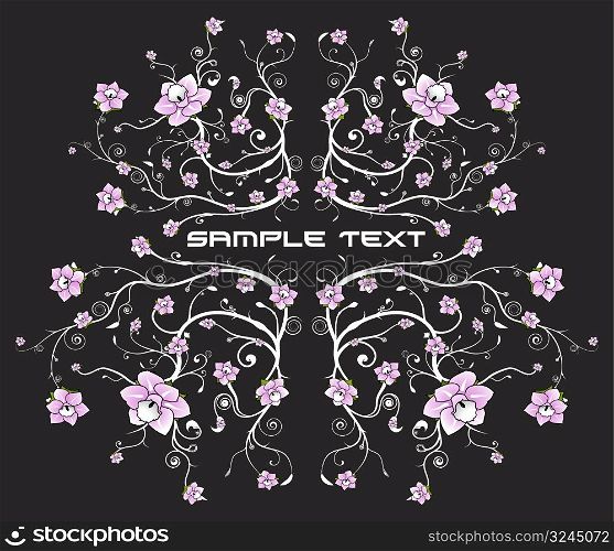 Vector illustration of a beautiful floral pattern background with vivid pink flowers.
