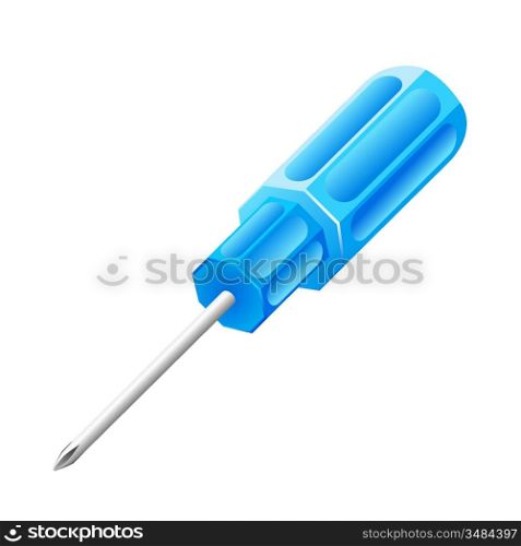 Vector illustration of a blue screwdriver handle