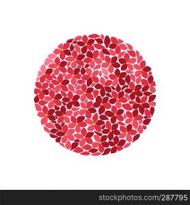 Vector illustration of a circle-shaped flower. Floral background. Summer floral decorations