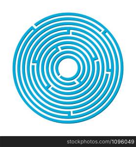 vector illustration of a circular maze for children, blue. vector illustration of a circular maze for children