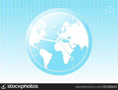 Vector illustration of a conceptual global world clock background.