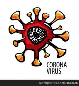Vector illustration of a coronavirus on a white background.. Vector illustration of a coronavirus on a white background