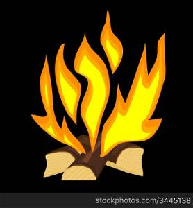 Vector illustration of a fire