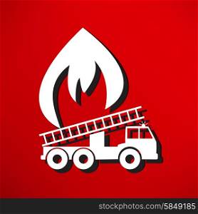 Vector illustration of a fire engine