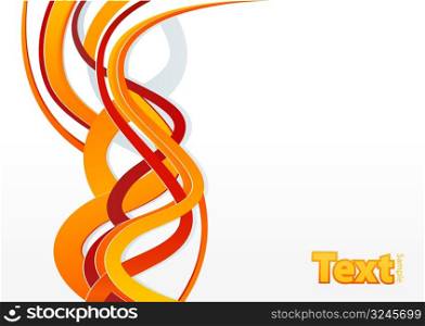 Vector illustration of a flame wave slick abstract in orange and red color.