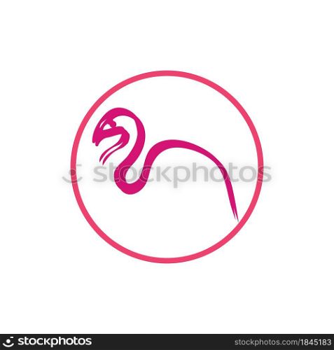 Vector Illustration of a Flamingo. Flamingo logo. Flamingo illustration idea for logo, symbol, emblem. Pink flamingo cycle logo vector