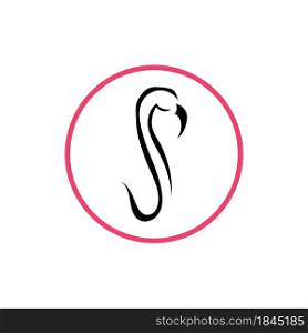 Vector Illustration of a Flamingo. Flamingo logo. Flamingo illustration idea for logo, symbol, emblem. Pink flamingo cycle logo vector