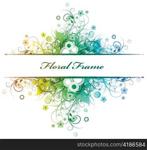 vector illustration of a floral frame