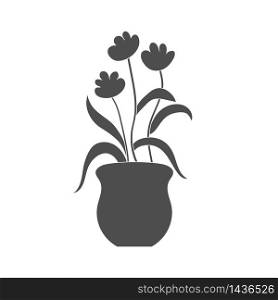 Vector illustration of a flower. Stock illustration isolated on a white background filled silhouette for thematic drawings and scrapbooking