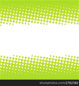 Vector illustration of a green halftone banner stripe design.