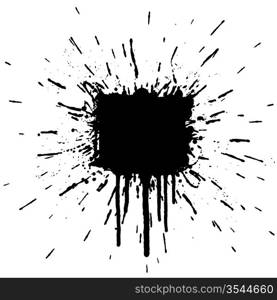 Vector illustration of a grunge ink splatter design element. Explosion.