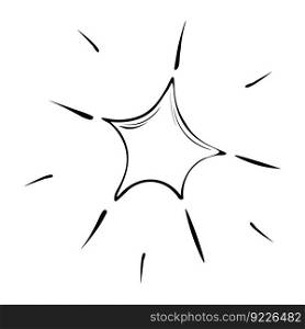 Vector illustration of a hand-drawn star with rays of light. Vector illustration of a hand-drawn star with rays of light.