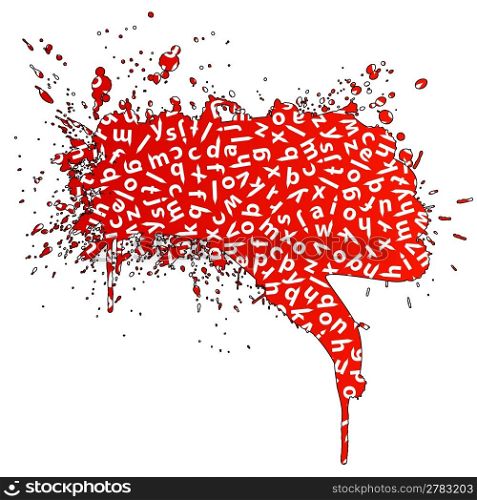 Vector illustration of a hand gesture grunge splatter with education concept.