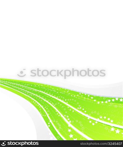 Vector illustration of a happy conceptual abstract with flowing stripes and stars. Lots of copy space.