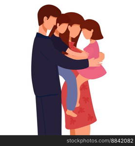 vector illustration of a happy family, mother father daughter son holding hands and hugging, complete prosperous family vector,. vector illustration of a happy family, mother father daughter son holding hands and hugging, complete prosperous family vector