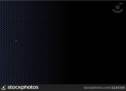 Vector illustration of a hexagon fence technological background fading into black. Banner usage.