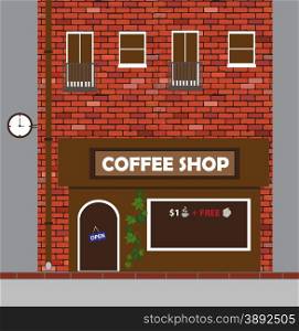 vector illustration of a house with a bakery. illustration of a house with a bakery