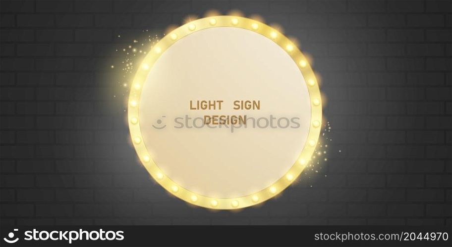 Vector illustration of a light frame, a light sign, a festival, an attractive celebration.