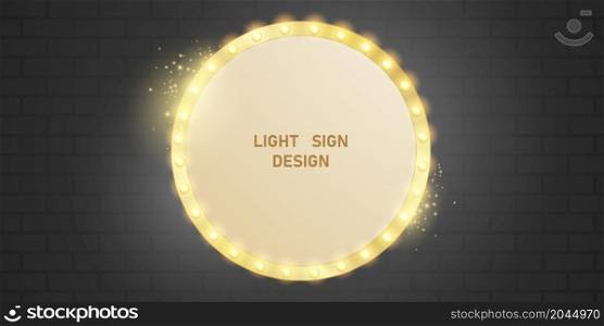 Vector illustration of a light frame, a light sign, a festival, an attractive celebration.