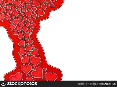 Vector illustration of a love themed design with hundreds of beautiful flowing hearts. Copy space for custom text or elements.