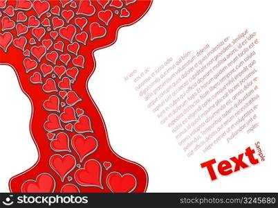 Vector illustration of a love themed design with hundreds of beautiful flowing hearts.